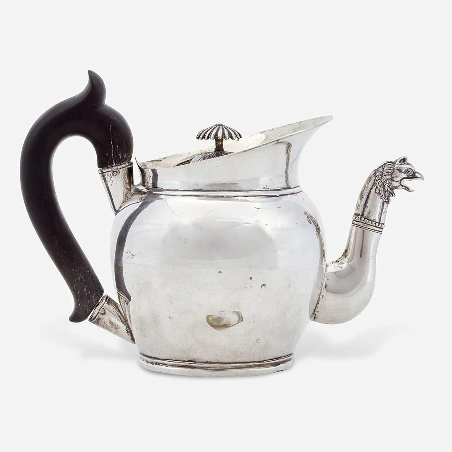 A Russian Silver Teapot Possibly Yakov Borisov, late 19th century
