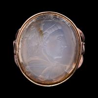 A Hellenistic Chalcedony Ringstone with a Bust of Hercules