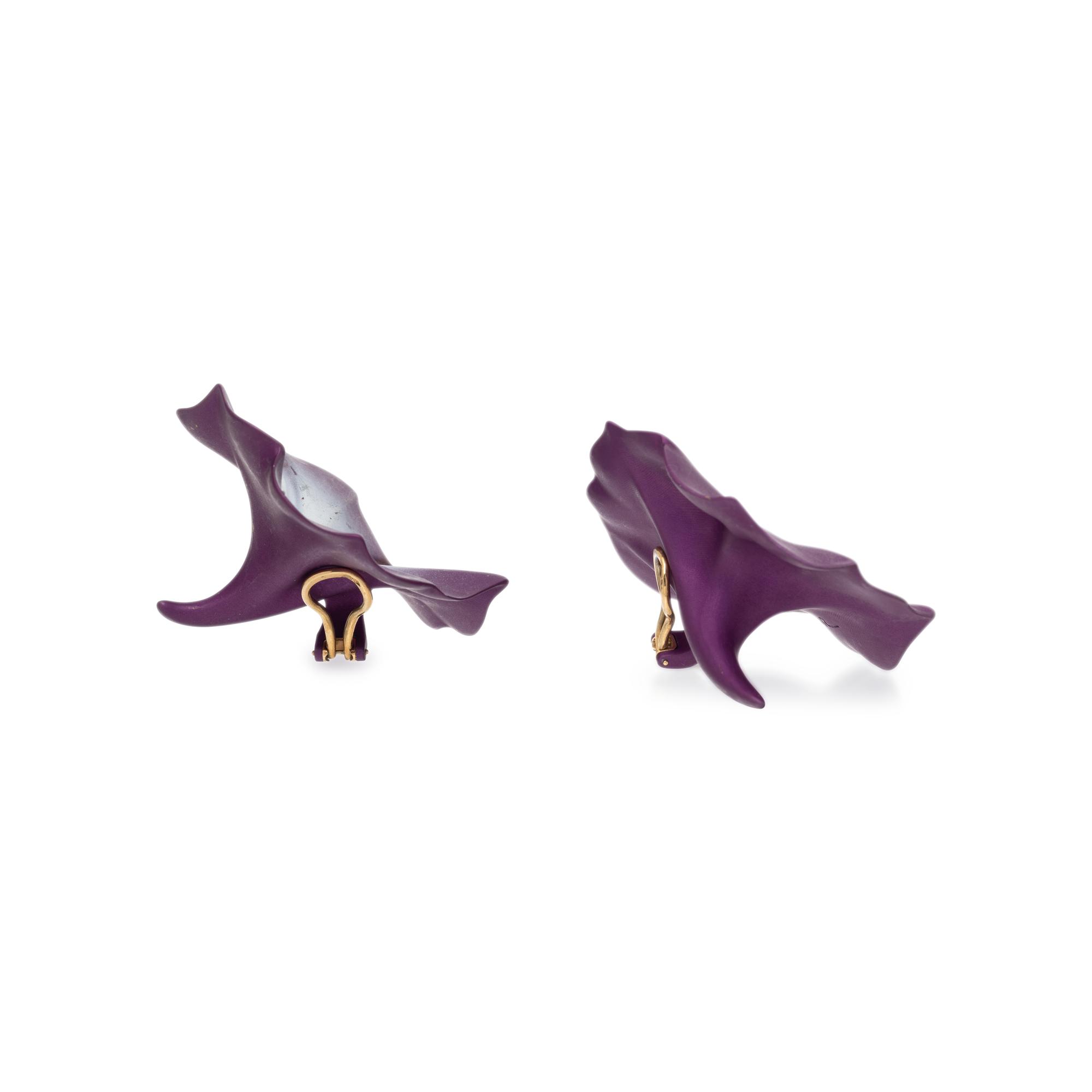 JAR, ALUMINUM 'MORNING GLORY' EARRINGS
