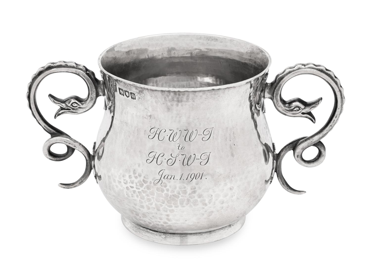 A Victorian Silver Caudle Cup