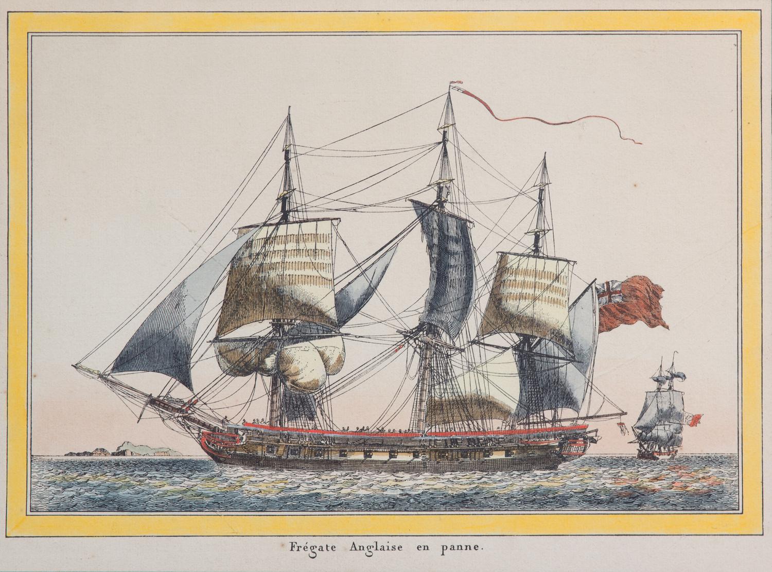 A Pair of Hand-Colored Engravings Framed 14 x 18 inches.