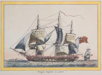 A Pair of Hand-Colored Engravings Framed 14 x 18 inches.