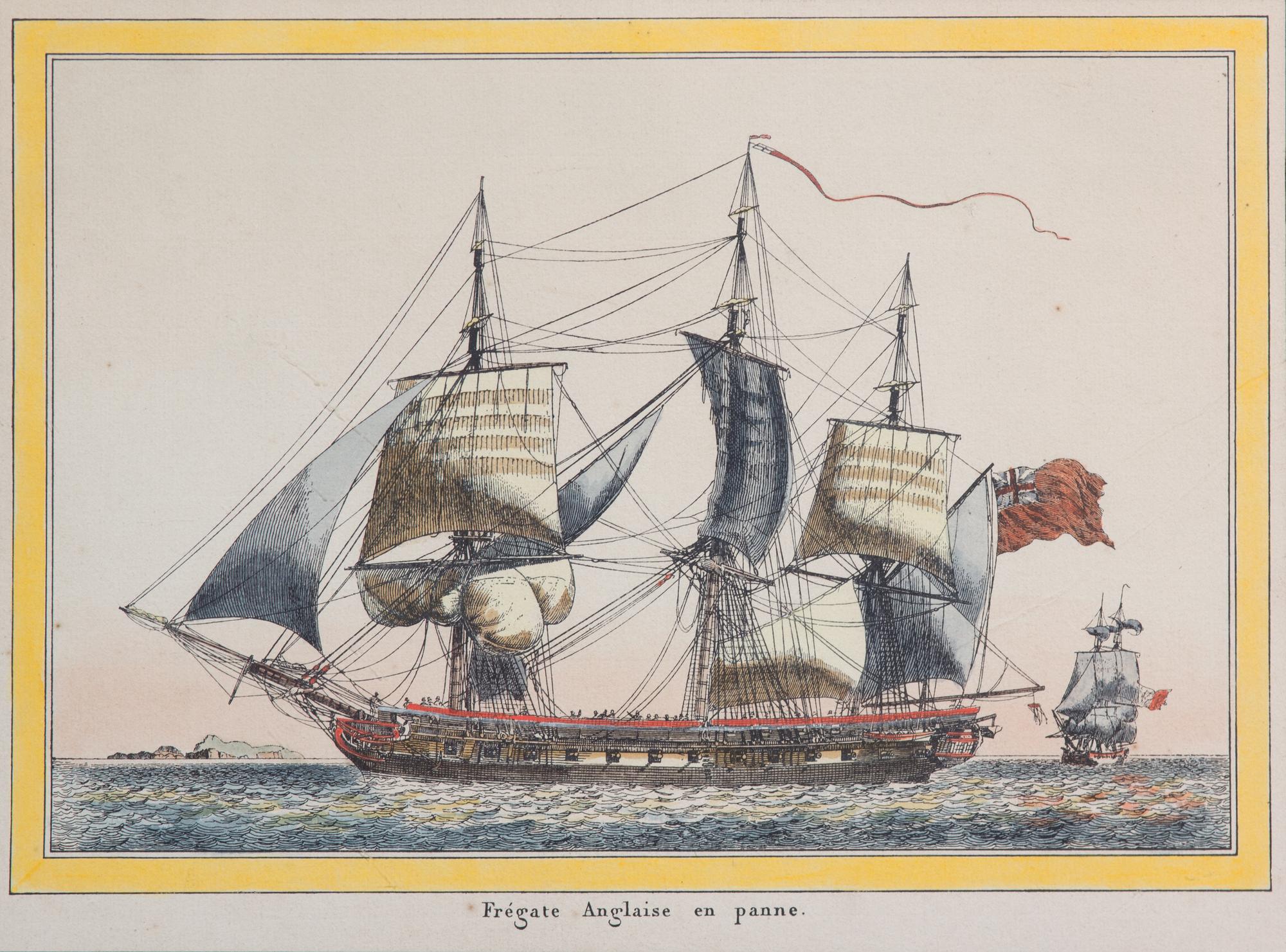 A Pair of Hand-Colored Engravings Framed 14 x 18 inches.