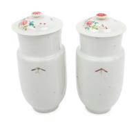 A Pair of Chinese Famille Rose Porcelain Jars