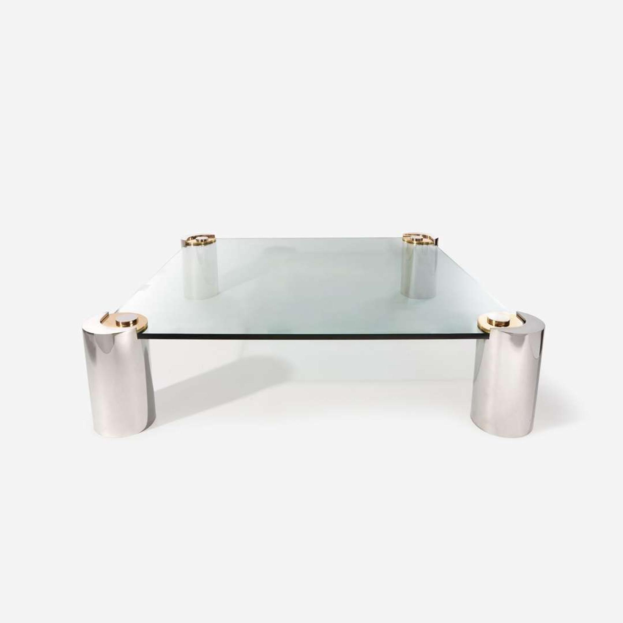 Karl Springer A "Sculpture Leg" Coffee Table, circa 1980