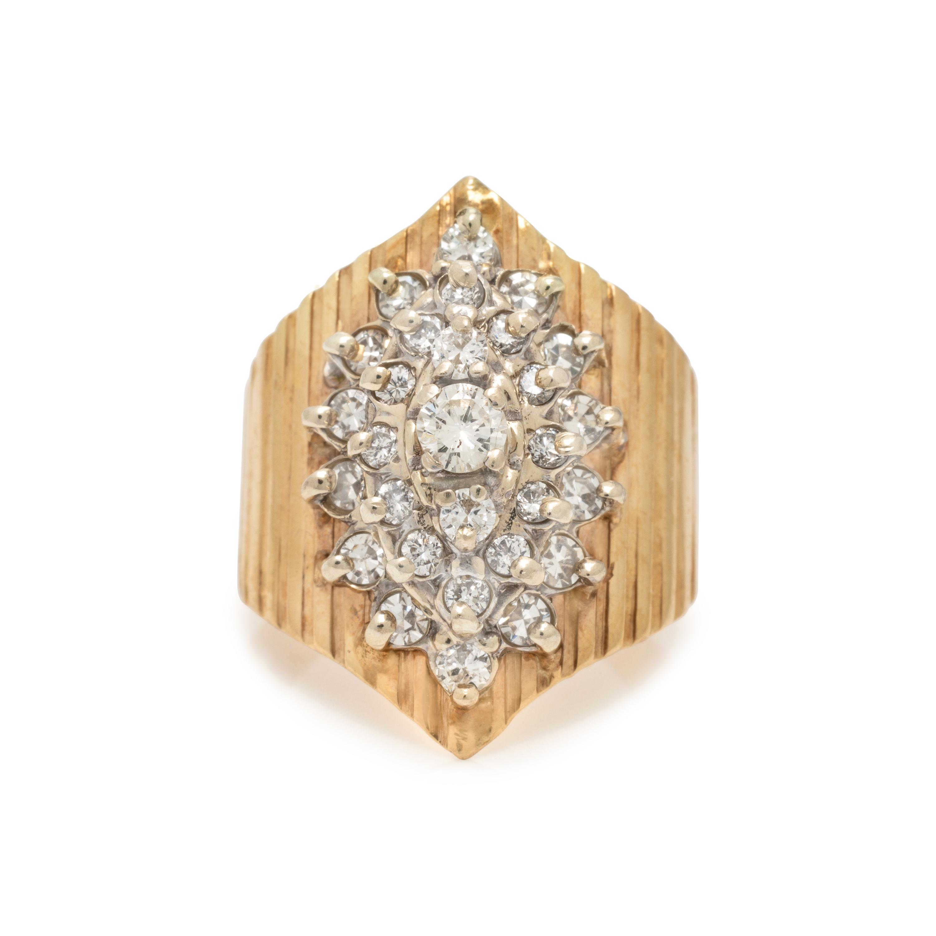 Diamond and Yellow Gold Cluster Ring