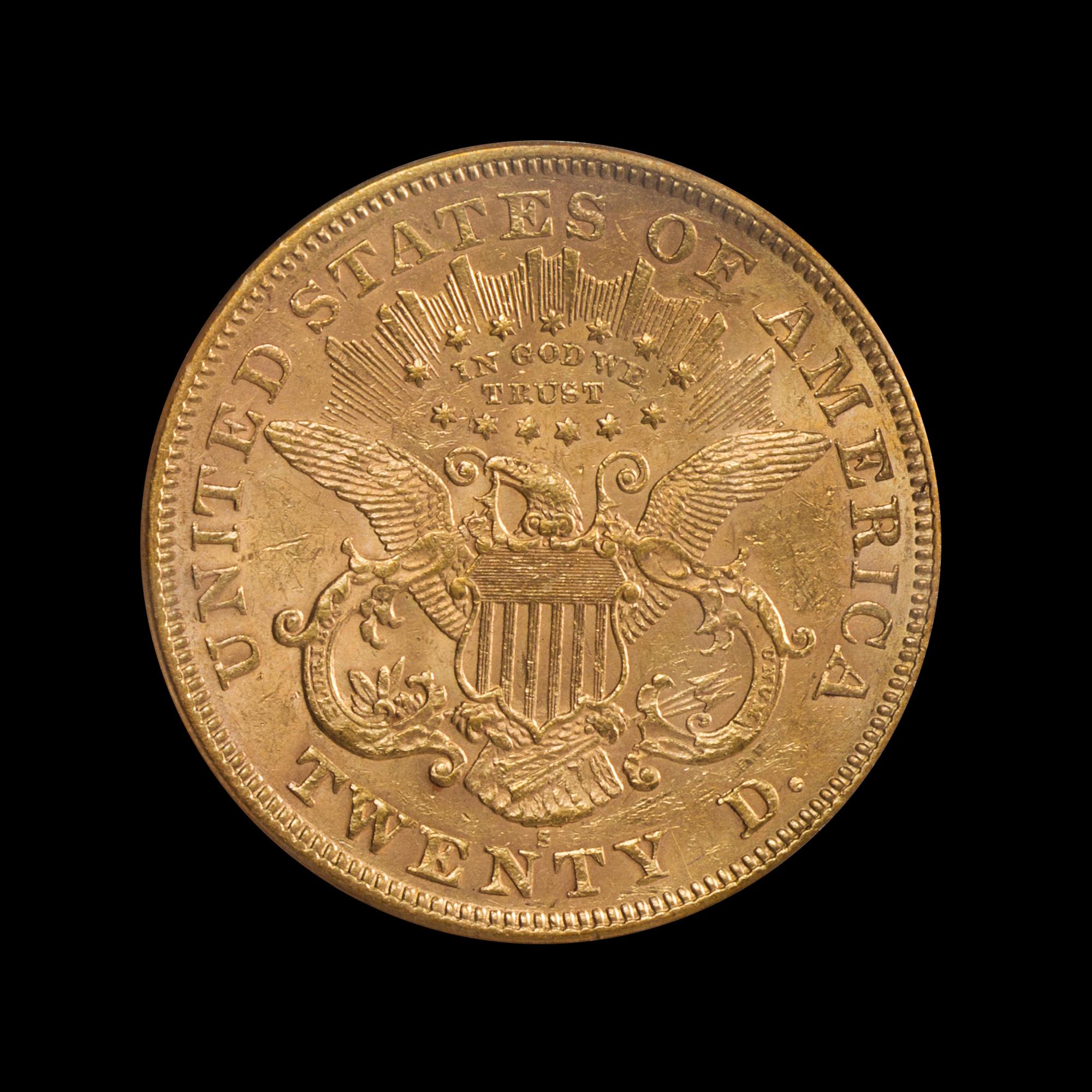 A United States 1873-S Liberty Head: Open 3 $20 Gold Coin