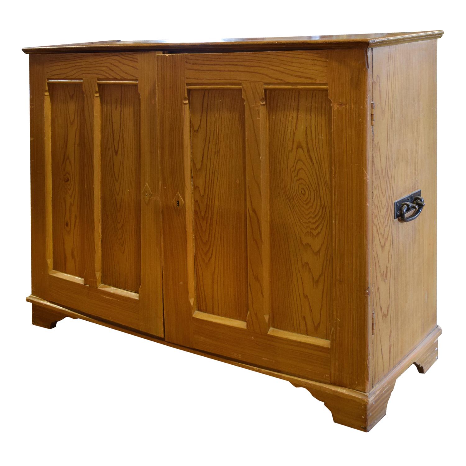 A Painted Two Door Wood Cabinet 57" W x 18.5" D x 44.5" H — United States, Circa 1890