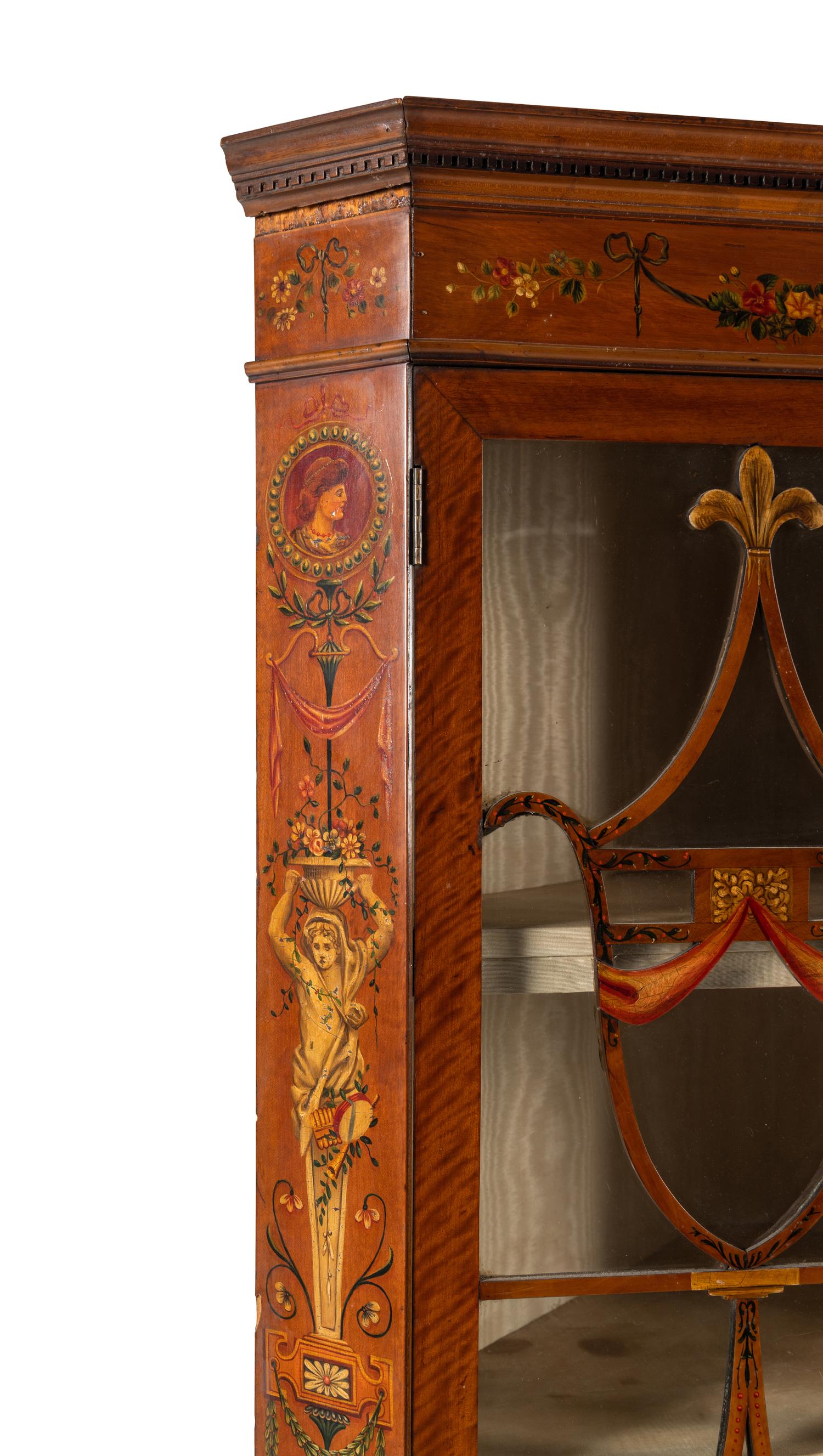 An Edwardian Painted Corner Cabinet
