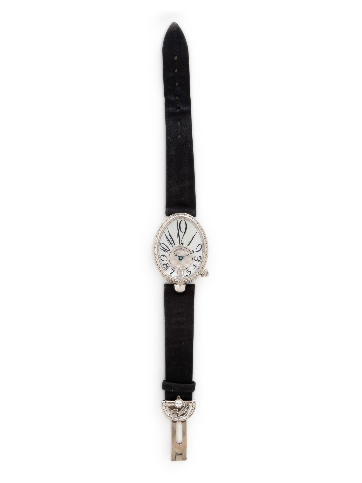 BREGUET, REF. 8918 18K WHITE GOLD AND DIAMOND 'REINE DE NAPLES' WATCH WITH BREGUET DEPLOYANT BUCKLE