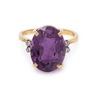 AMETHYST AND DIAMOND RING