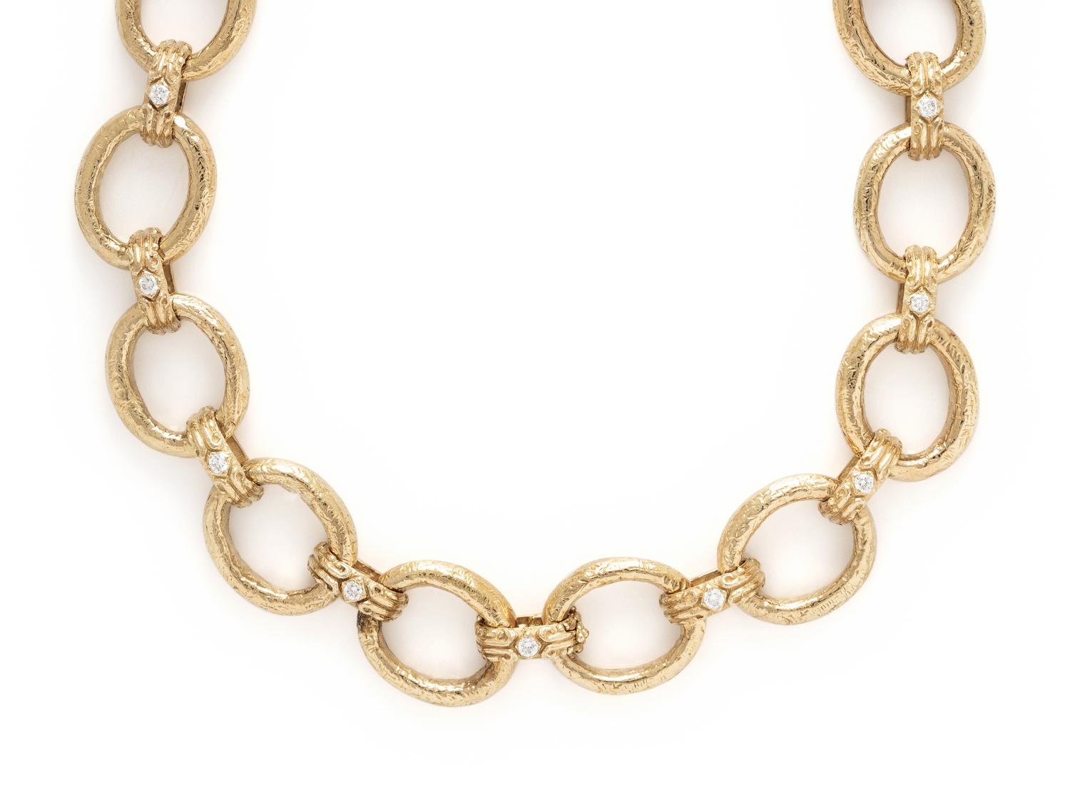 KATY BRISCOE, YELLOW GOLD AND DIAMOND NECKLACE