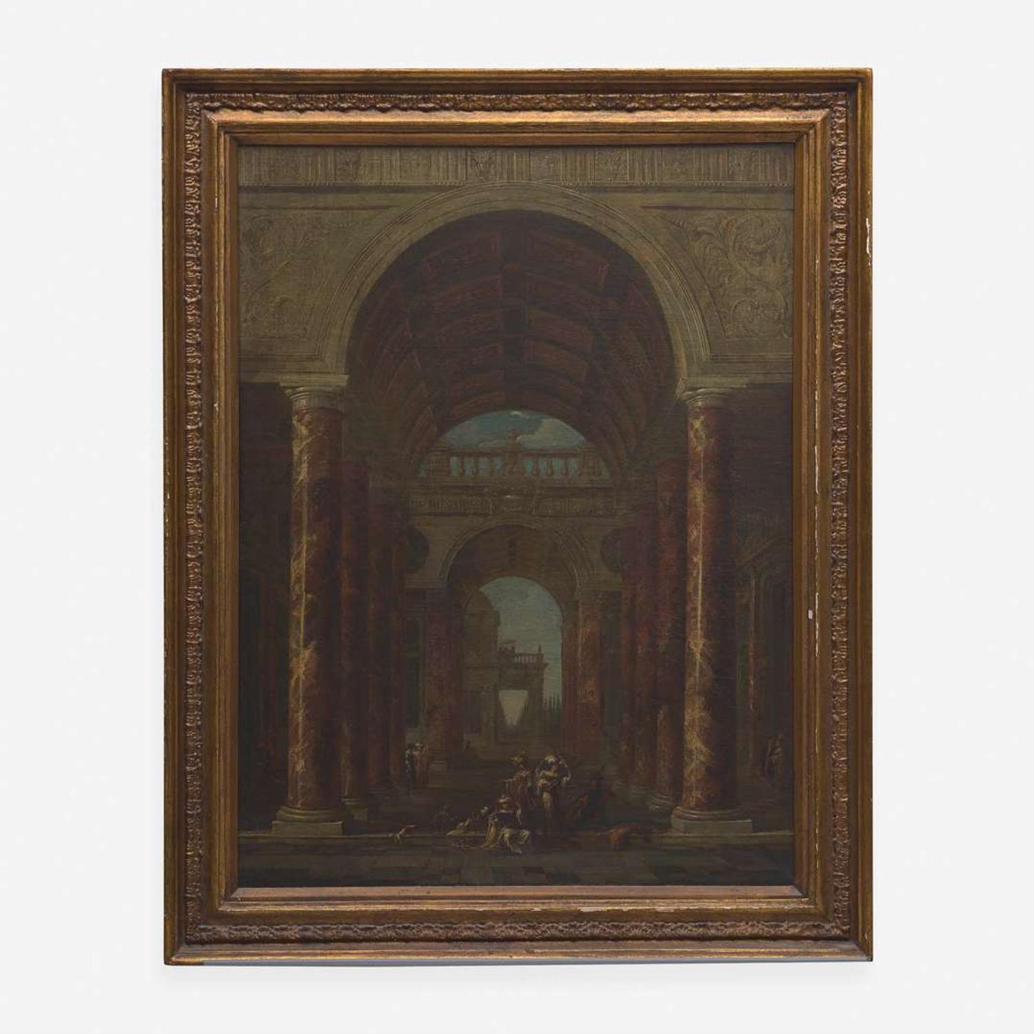 Attributed to Jacob Ferdinand Saeys (Flemish, 1658–D.C. 1725) Figures in a Palace Interior (Capriccio)