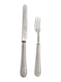 A Victorian Engraved Silver Fruit Service