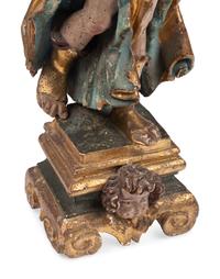 An Italian Polychrome Painted and Parcel-Gilt Angel Figure