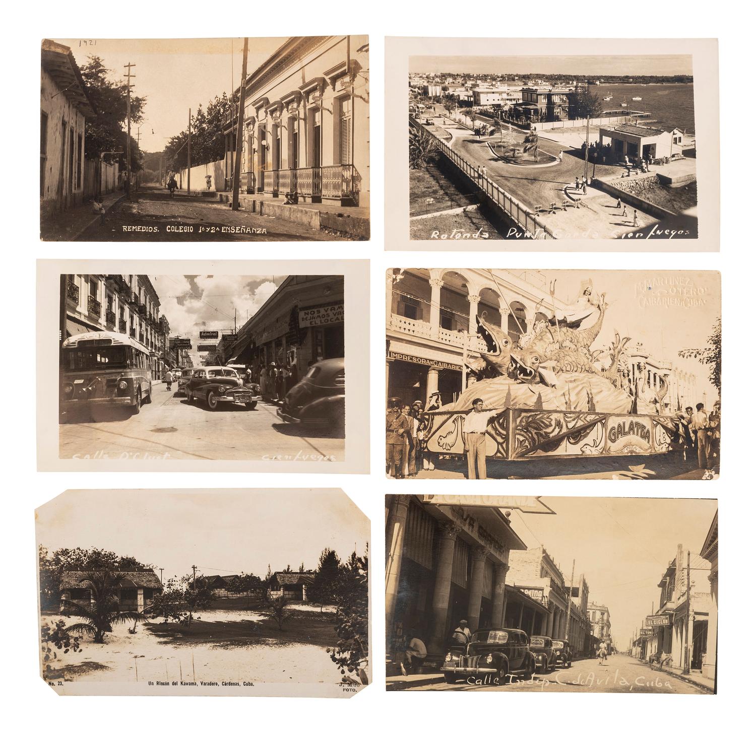 [EARLY PHOTOGRAPHY] -- [CUBA]. A group of 24 real photo postcards of Cuban scenes and personalities, including:
