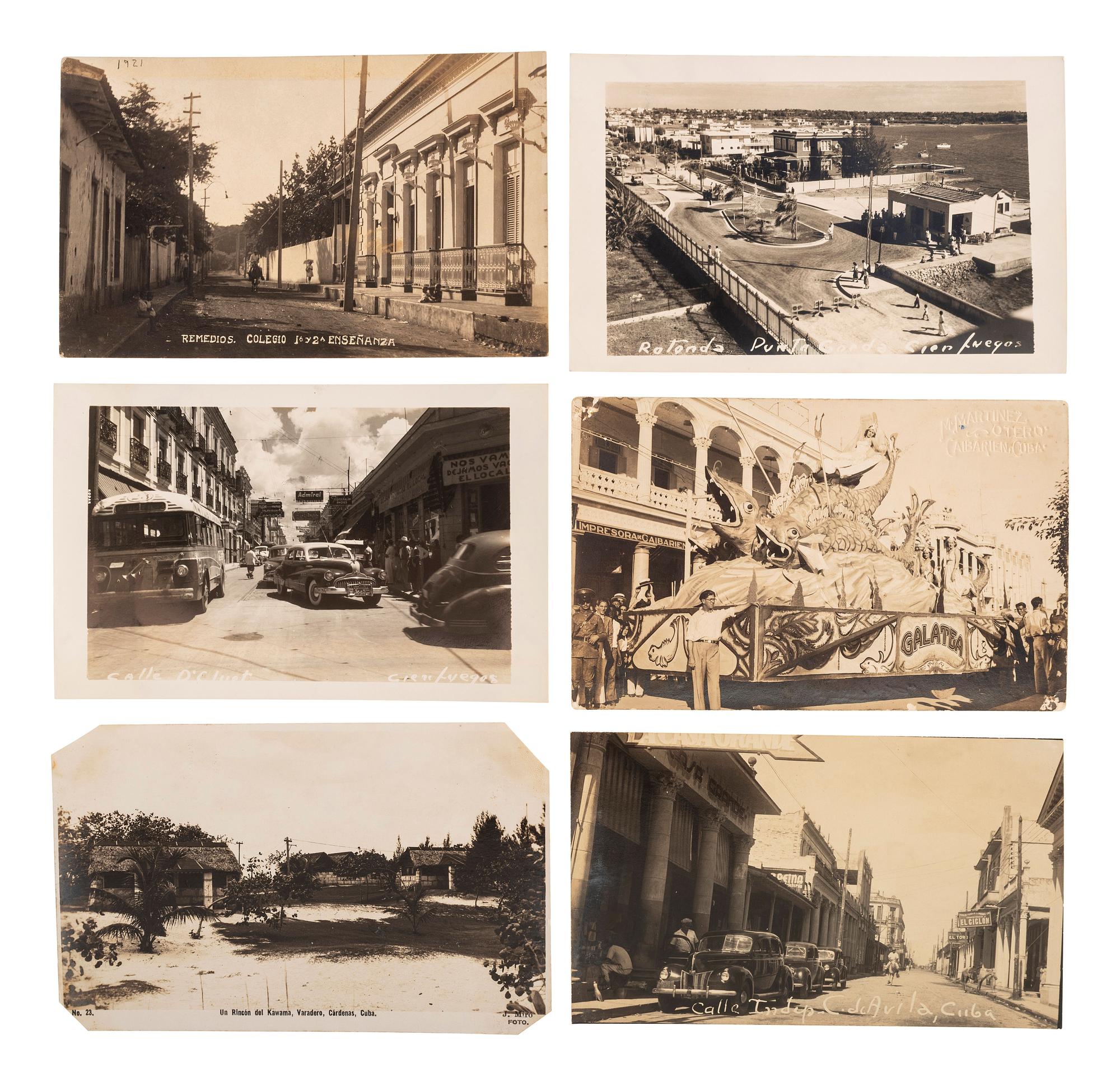 [EARLY PHOTOGRAPHY] -- [CUBA]. A group of 24 real photo postcards of Cuban scenes and personalities, including: