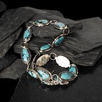 Nancy Custer (Diné, 20th century) — Sterling Silver and Turquoise Link Concha Belt