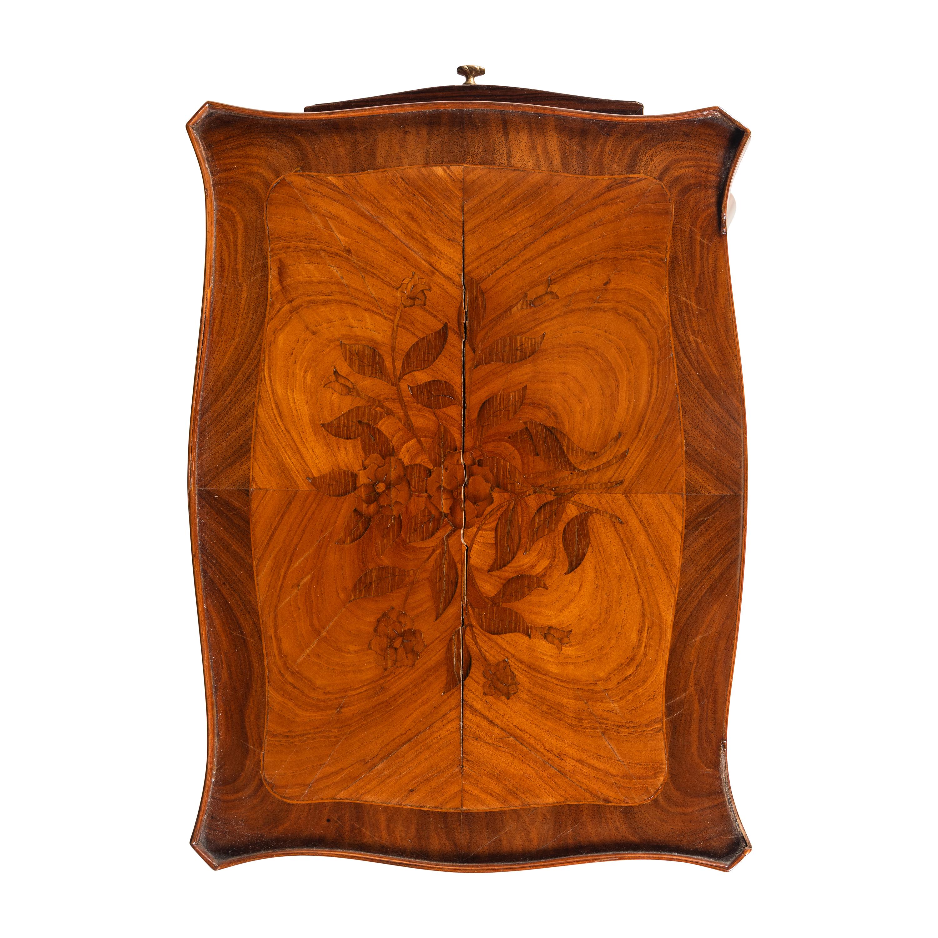 A Louis XV Gilt Bronze Mounted Kingwood, Tulipwood and Floral Marquetry Occasional Table
