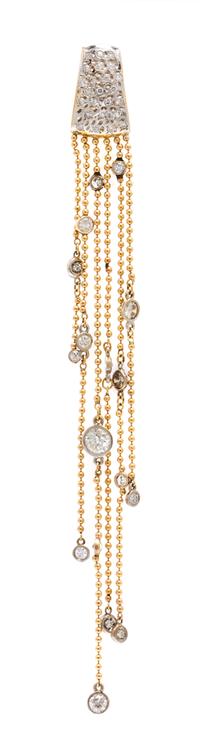 A Gold and Diamond Fringe Pendant, 6.70 dwts.