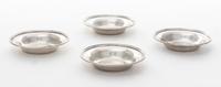 Four American Silver Nut Dishes, S. Kirk and Son Inc., Baltimore, MD, 20th Century, each of circular form and engraved BA to center.