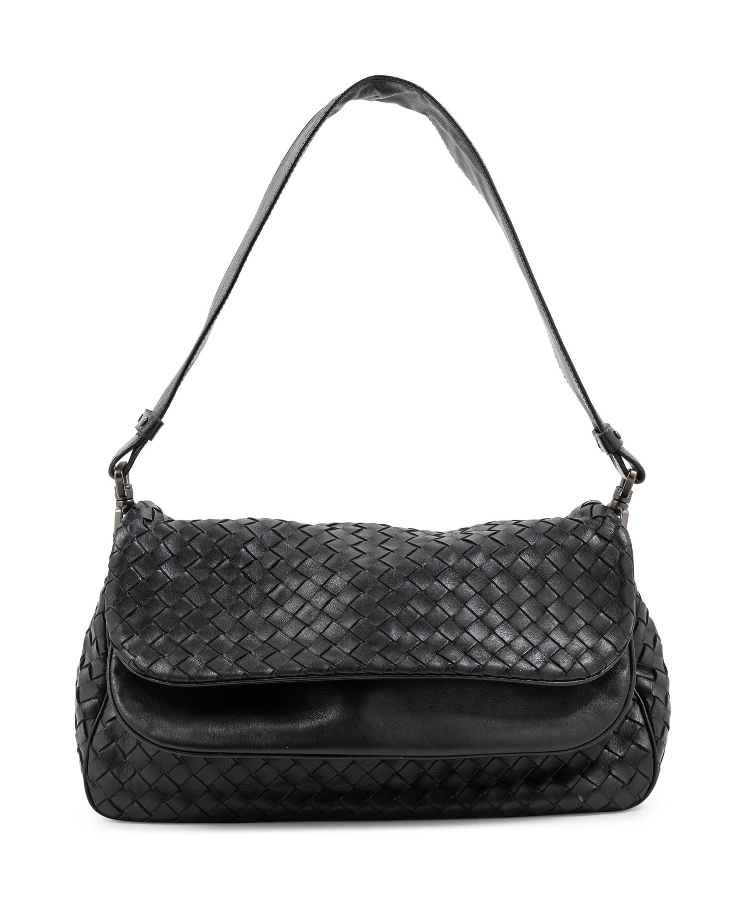 A Bottega Veneta Black Intrecciato Bag