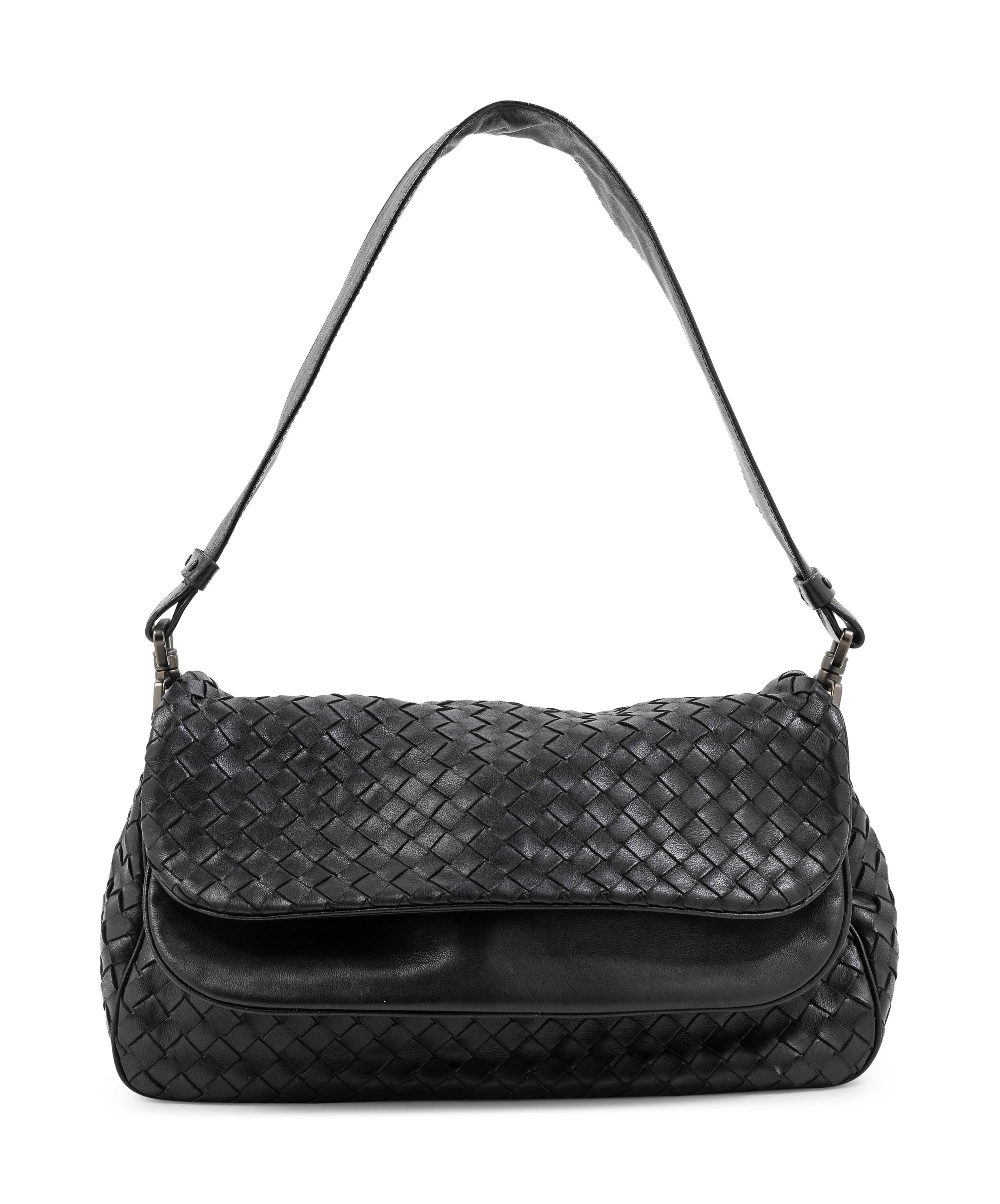 A Bottega Veneta Black Intrecciato Bag