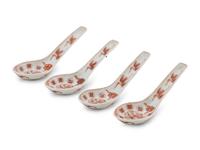 A Set of Chinese Iron Red Decorated Porcelain Spoons
