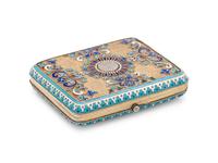 A Russian Silver-Gilt and Enamel Cigarette Case