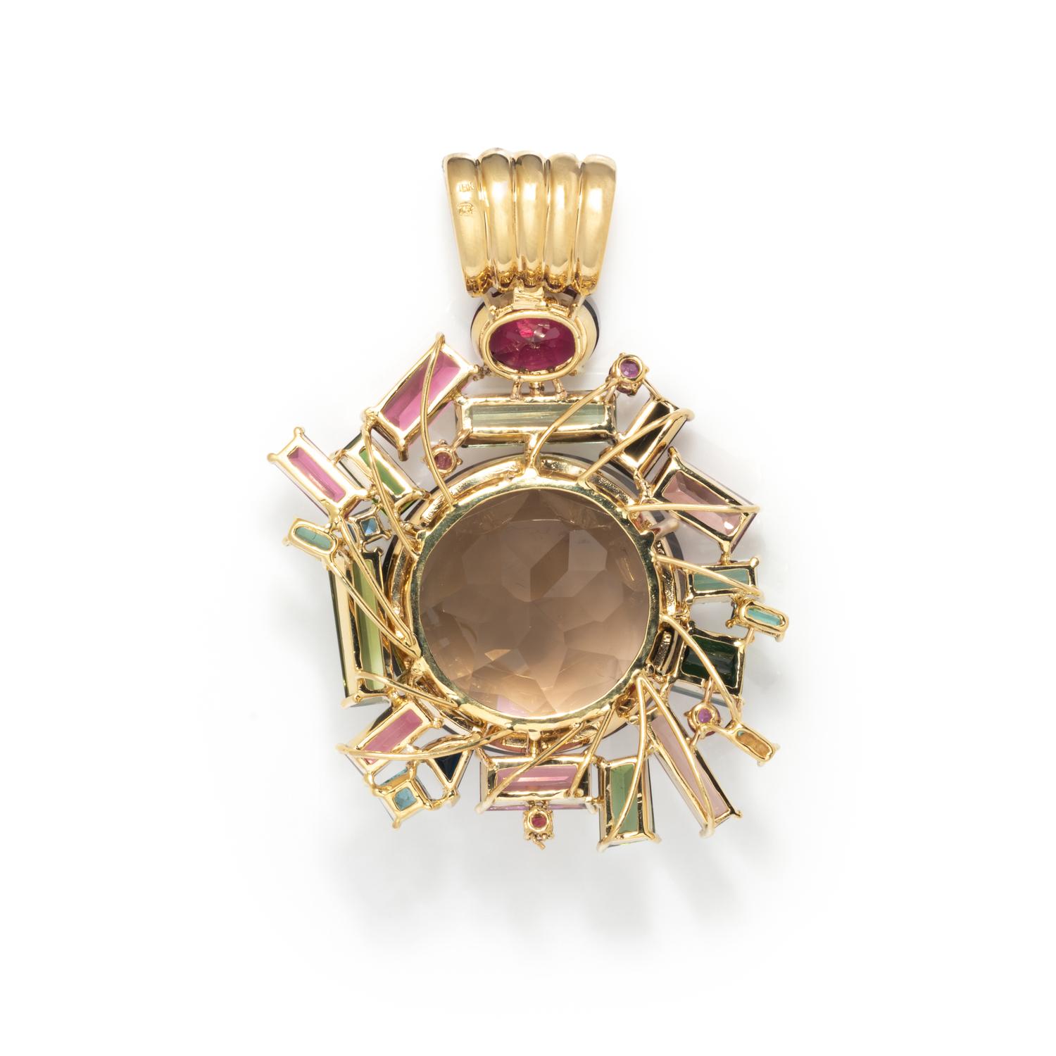 MULTIGEM AND DIAMOND PENDANT