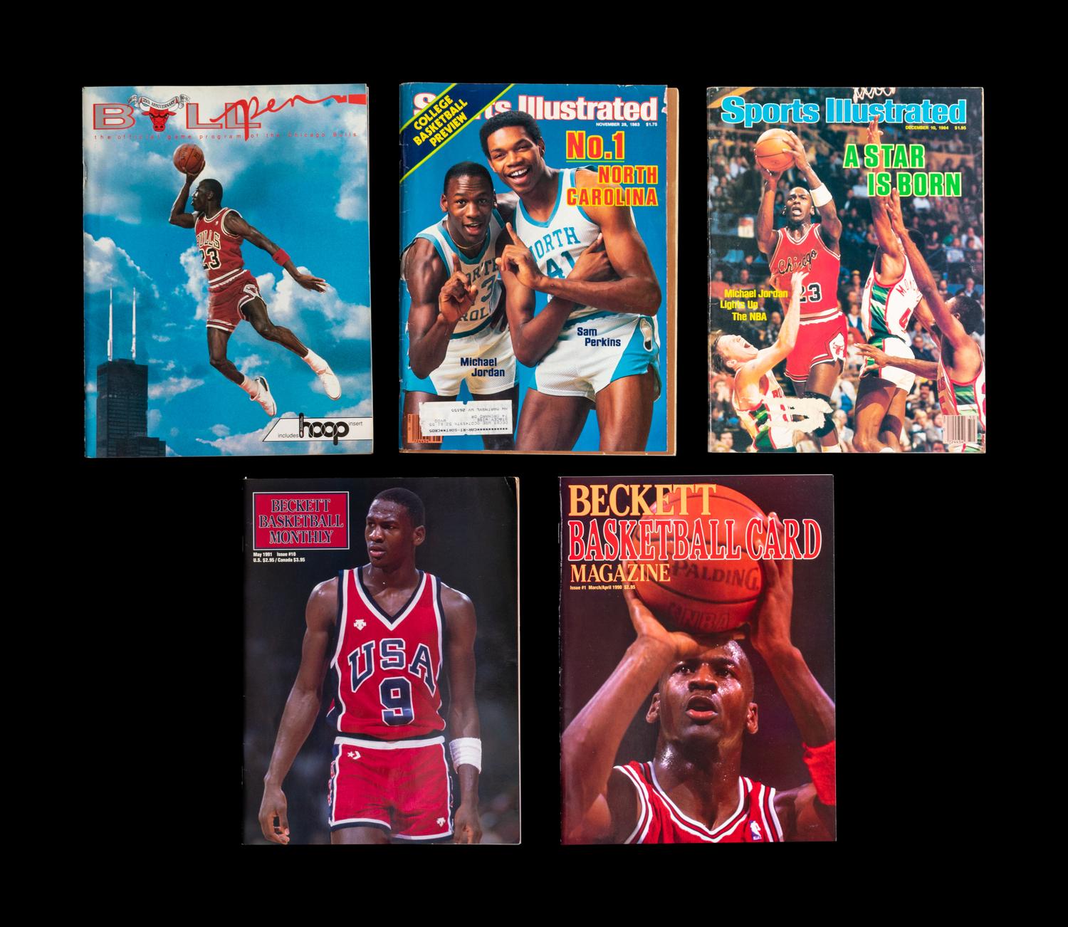A Group of Michael Jordan Ephemera (Including First Sports Illustrated and 1988 Nike Poster),