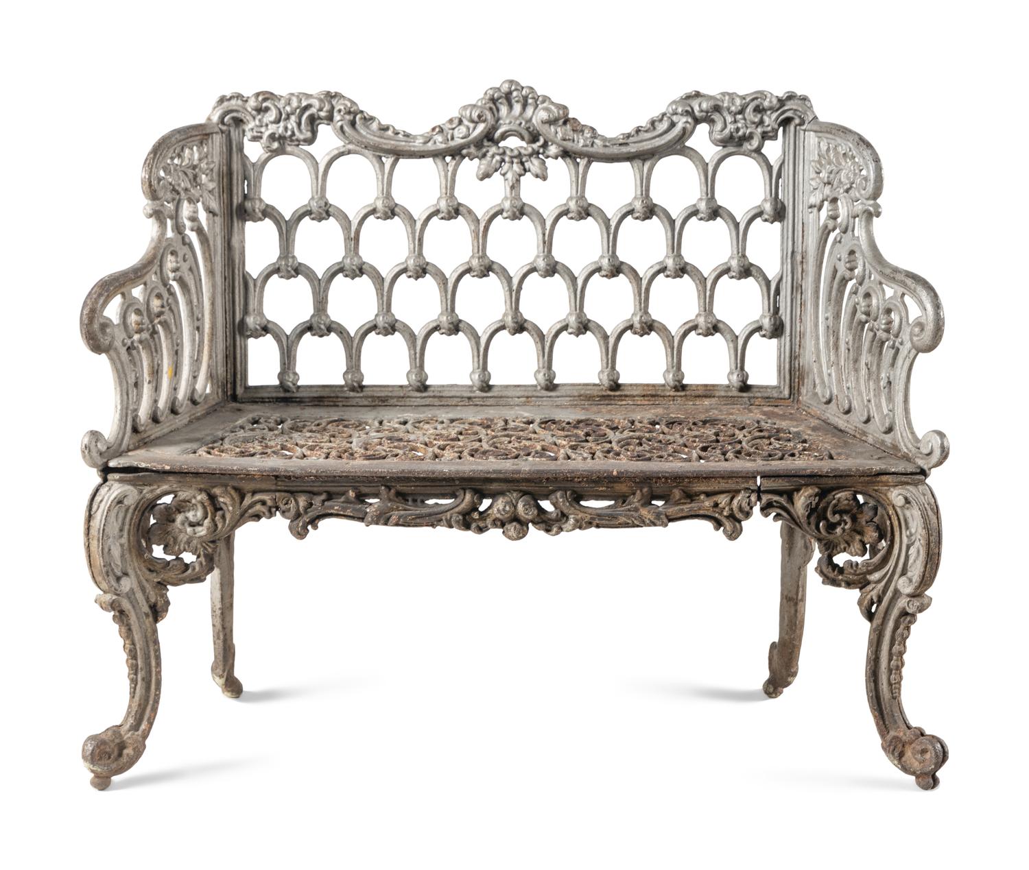 A Cast Iron Garden Bench
