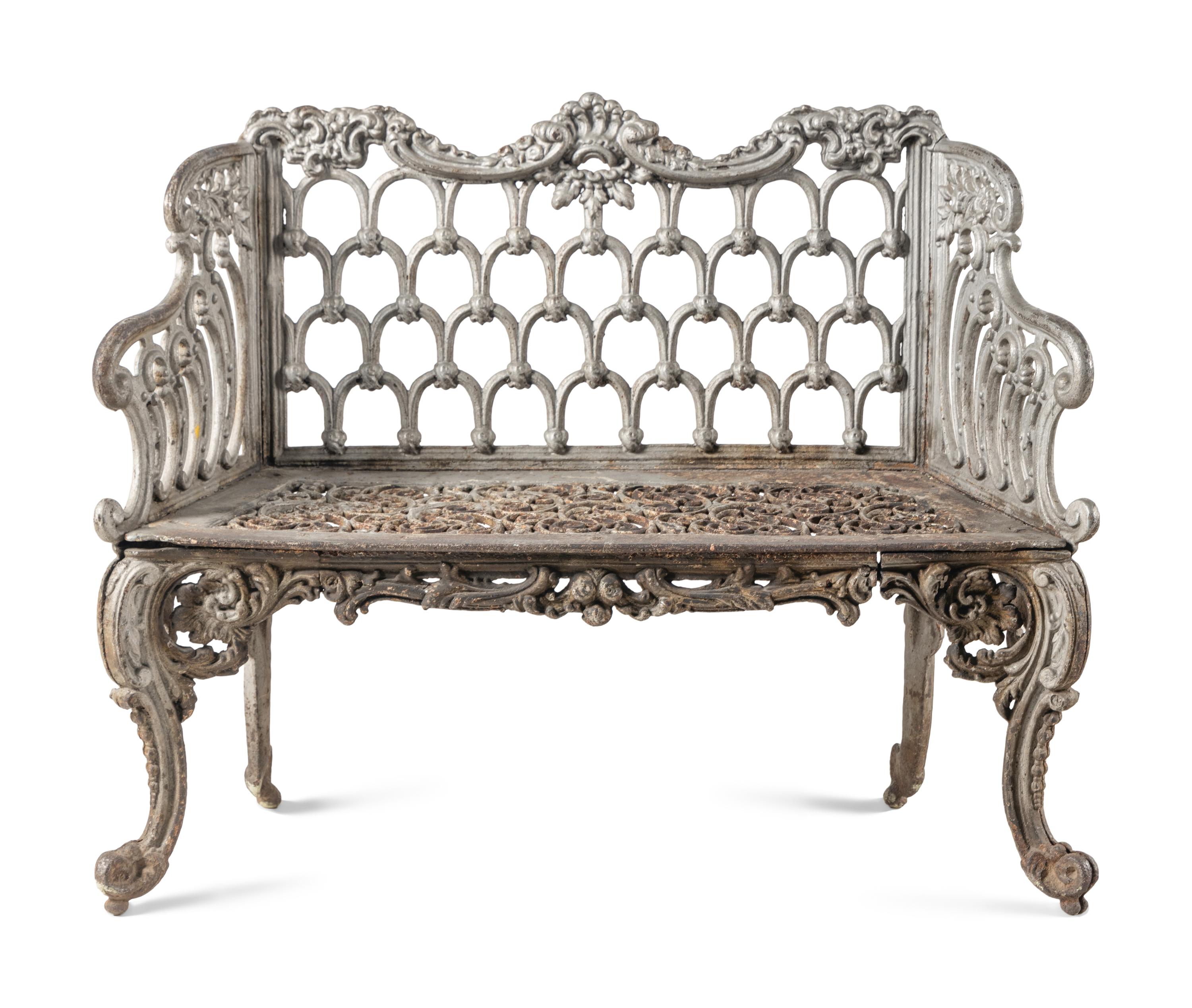 A Cast Iron Garden Bench