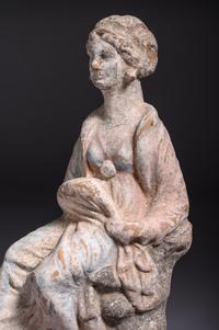 A Greek Terracotta Seated Woman