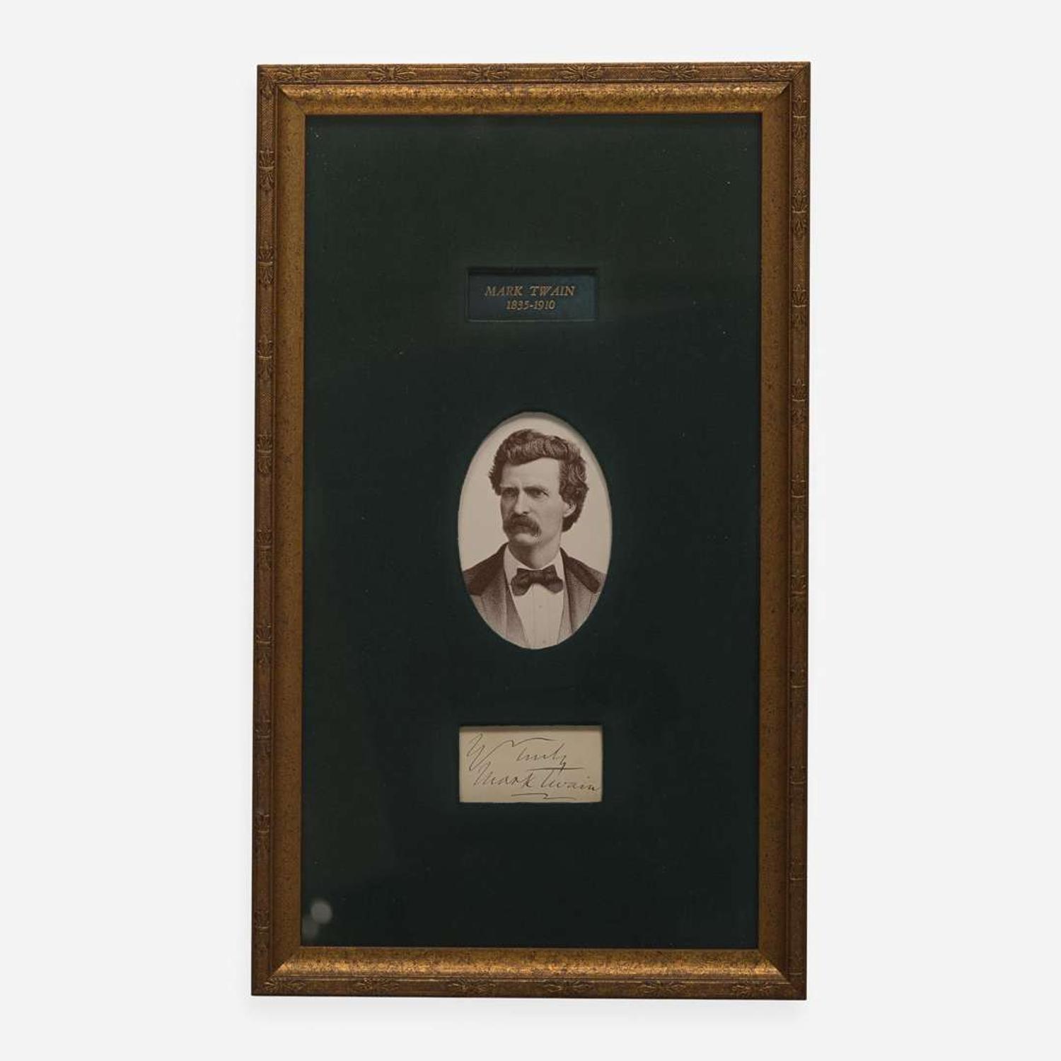 [Literature] Twain, Mark (Samuel L. Clemens) Cut Inscription