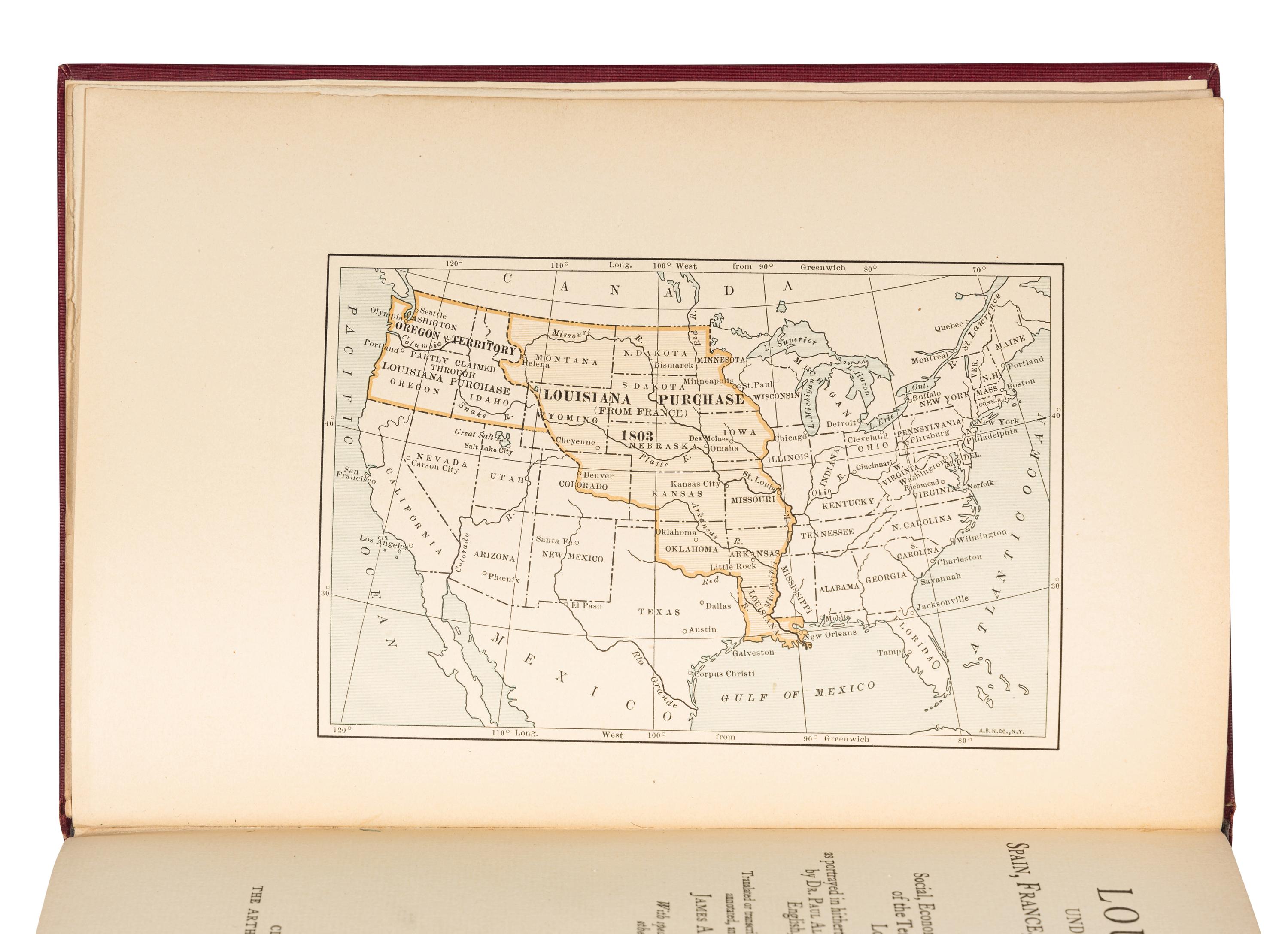 ROBERTSON, James Alexander (1873-1939). Louisiana Under the Rule of Spain, France and the United States, 1785-1807 . Cleveland: The Arthur H. Clark Company, 1911.