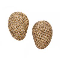 Yvel, Baroque Cultured Pearl, Colored Diamond, and Yellow Gold Convertible Earrings