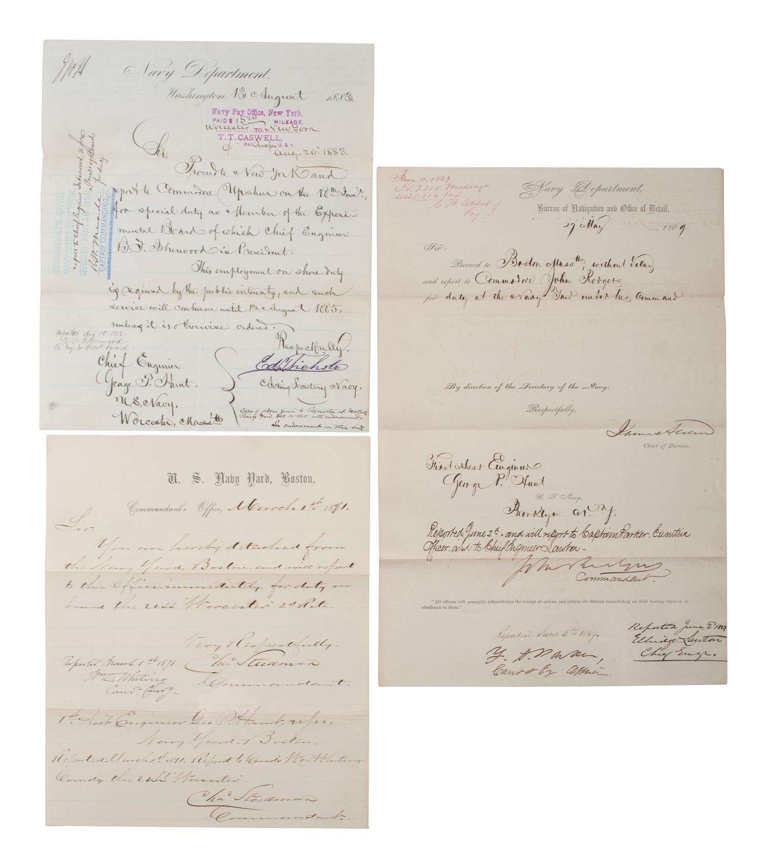 [CIVIL WAR] -- [NAVY]. US Navy signatures. [With:] Benjamin Butler ALS to Admiral Farragut.