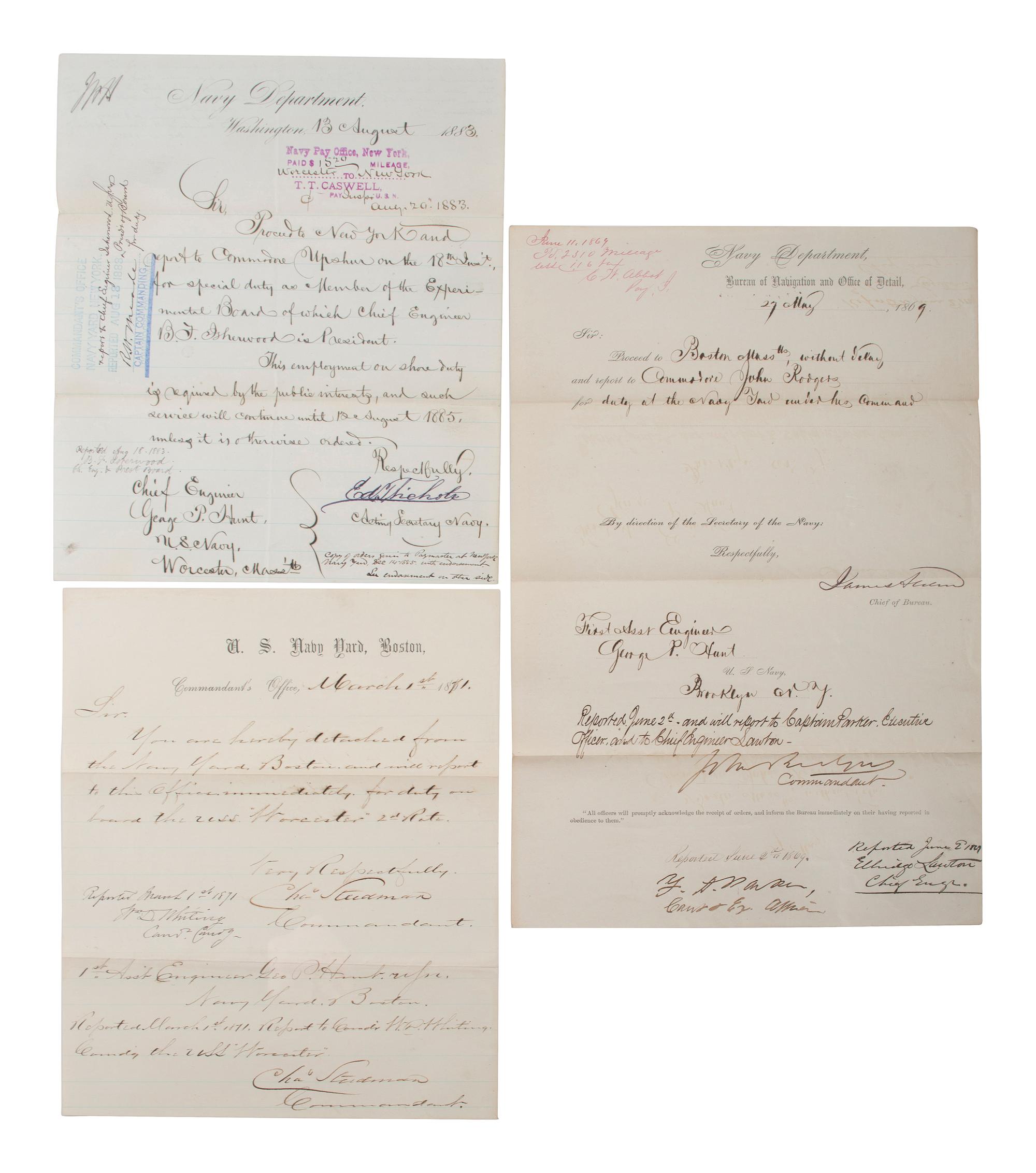 [CIVIL WAR] -- [NAVY]. US Navy signatures. [With:] Benjamin Butler ALS to Admiral Farragut.