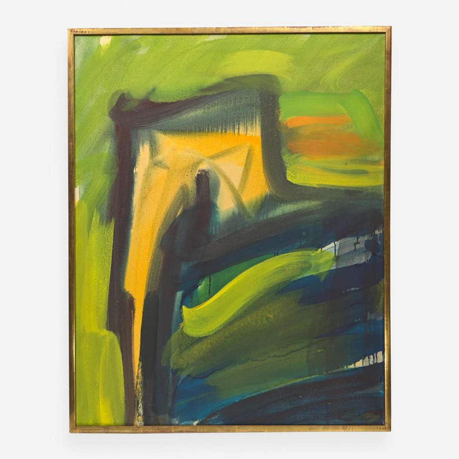 Josef Mikl (Austrian, 1929-2008) Große Büste vor Grün