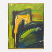 Josef Mikl (Austrian, 1929-2008) Große Büste vor Grün