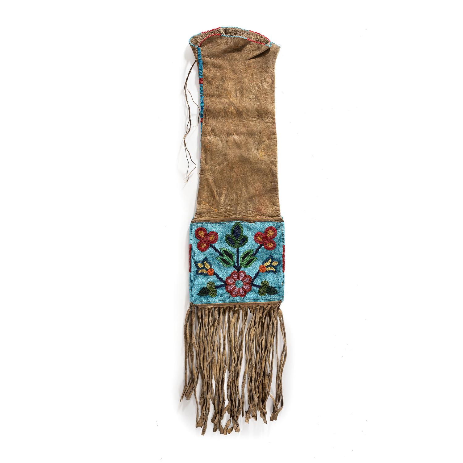Cree Beaded Hide Tobacco Bag