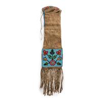 Cree Beaded Hide Tobacco Bag