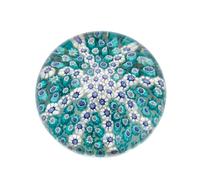 Clichy, France, 19TH CENTURY, a blue and white spokes paperweight