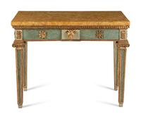 An Italian Painted and Parcel Gilt Console Table