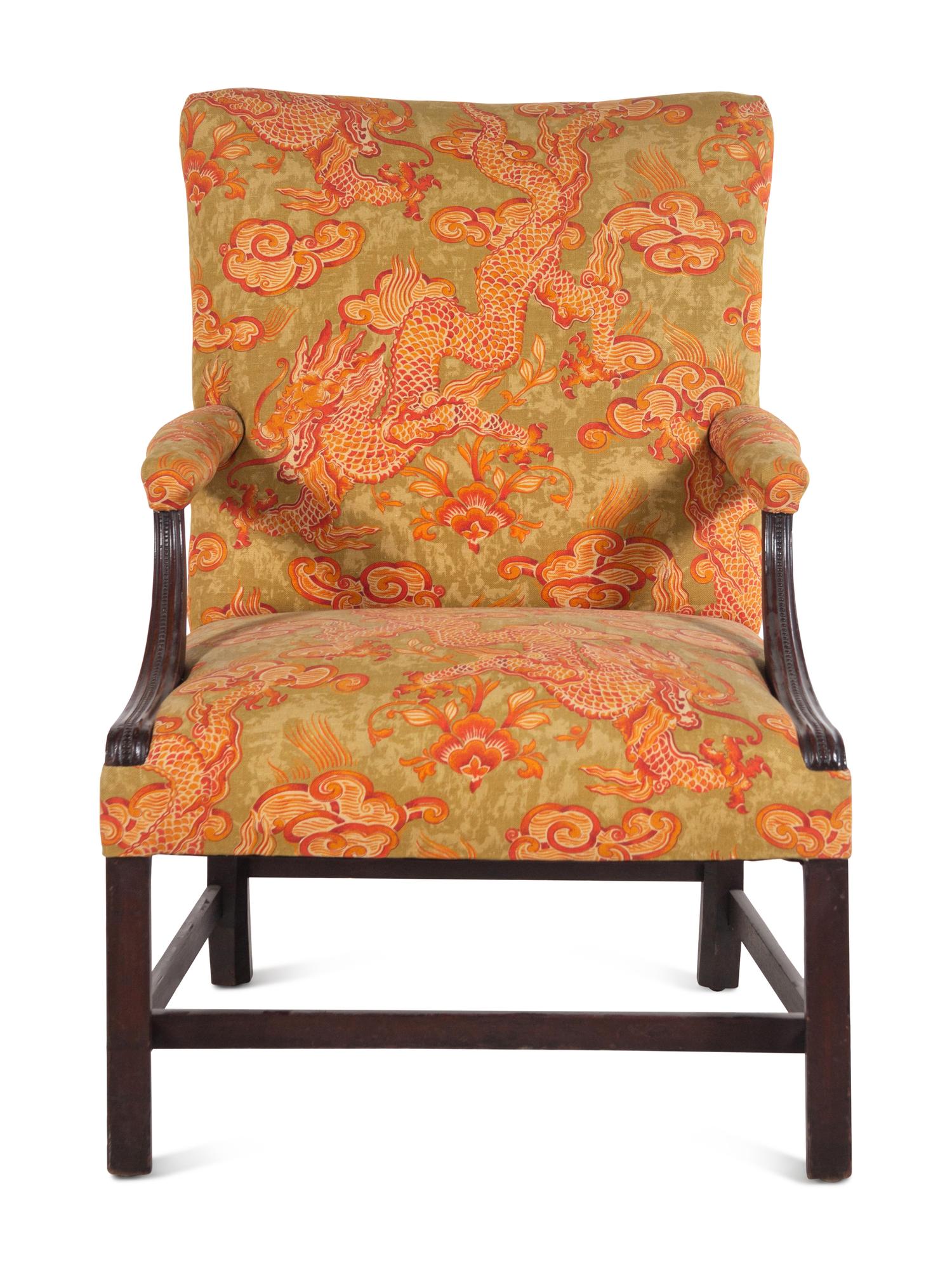 An English Mahogany Library Armchair