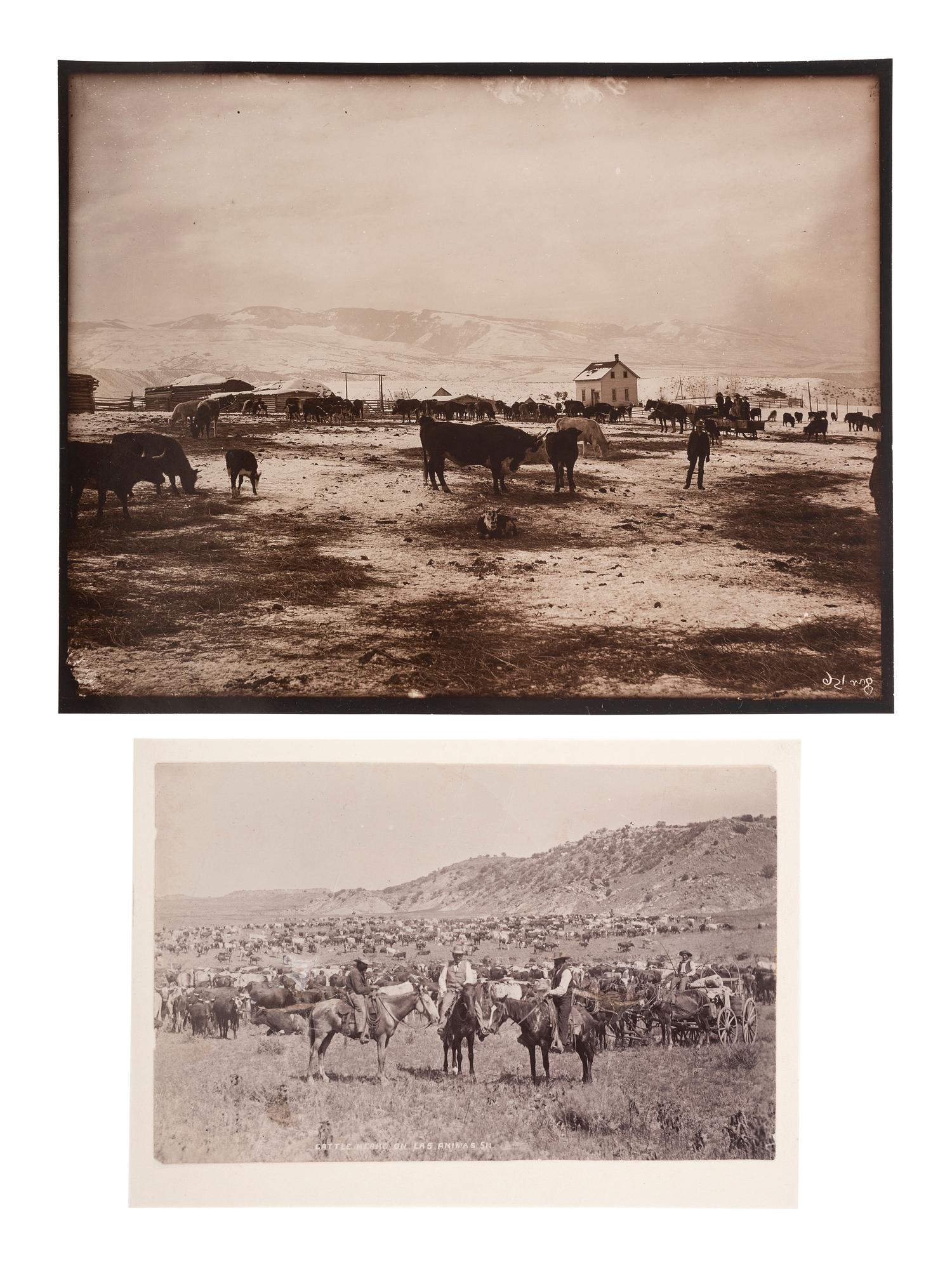 [WESTERN AMERICANA]. Photograph of cowboys in Las Animas, Colorado, [ca 1880].