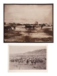[WESTERN AMERICANA]. Photograph of cowboys in Las Animas, Colorado, [ca 1880].