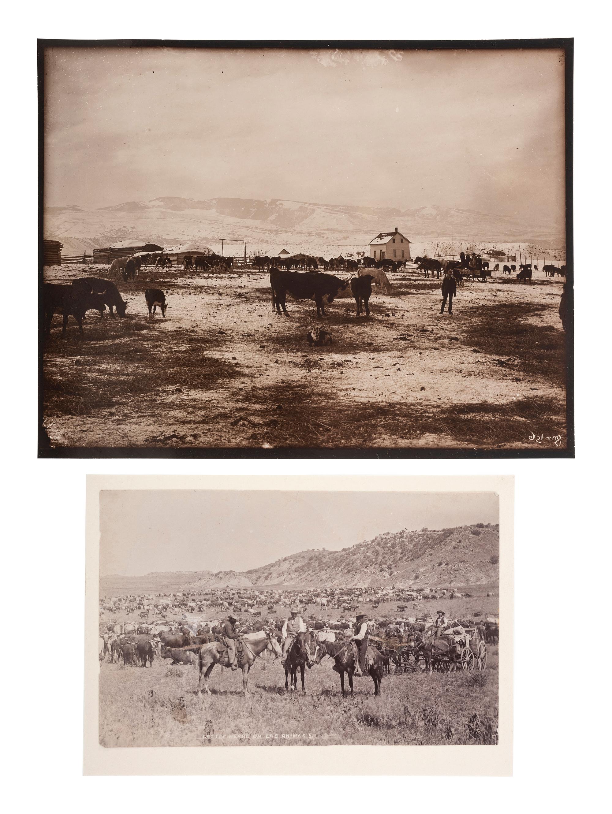 [WESTERN AMERICANA]. Photograph of cowboys in Las Animas, Colorado, [ca 1880].
