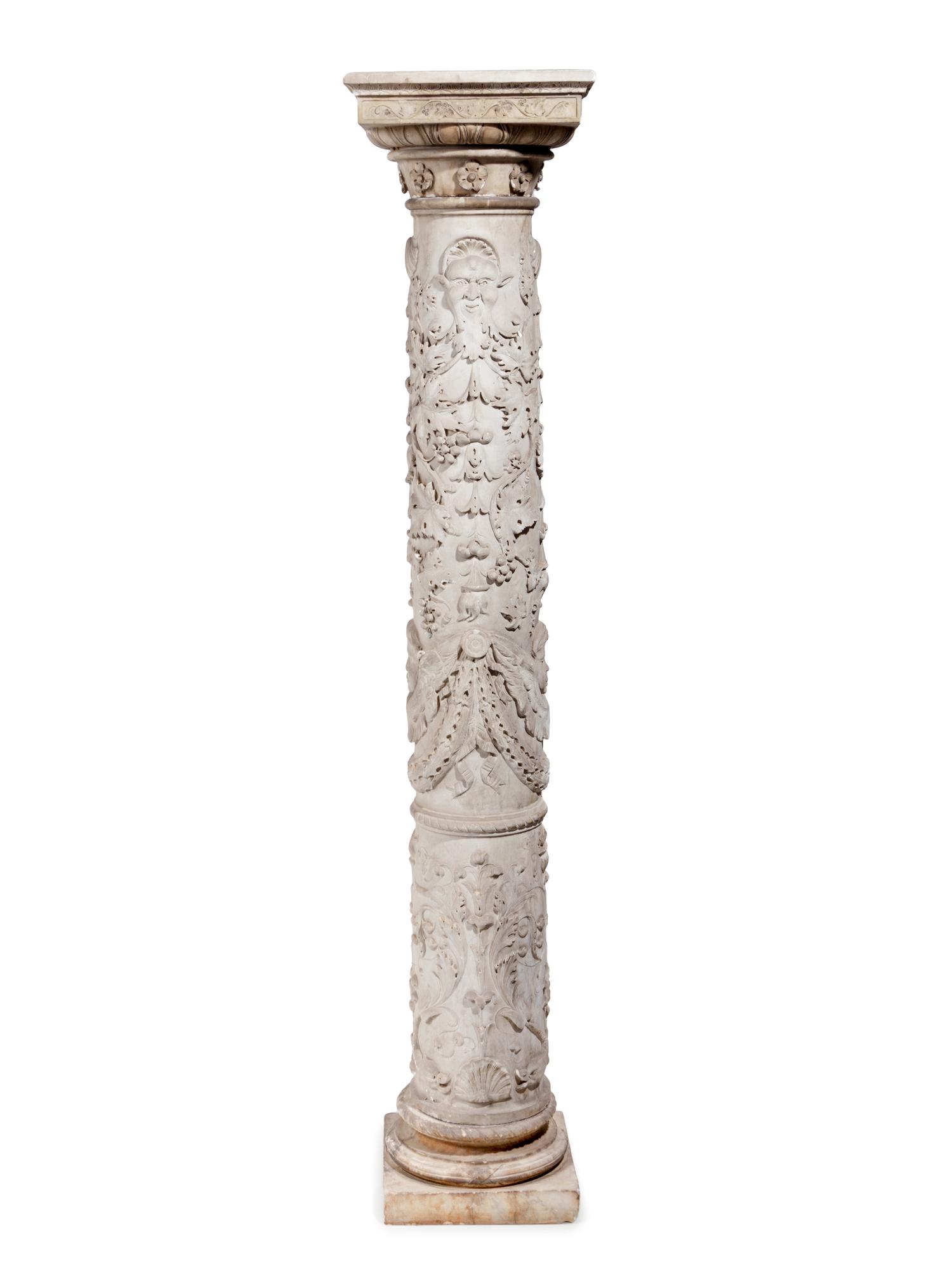 A Renaissance Revival Carved Marble Column